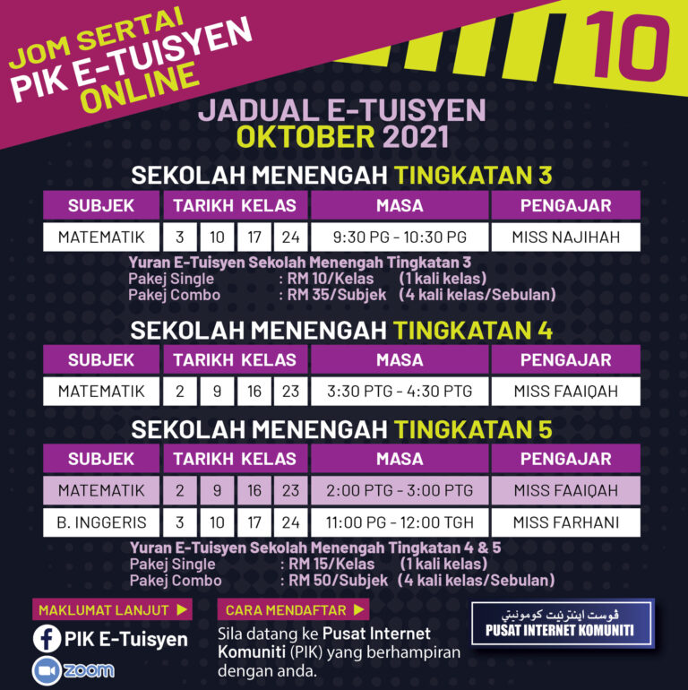 jadual tingkatan 4 5 6